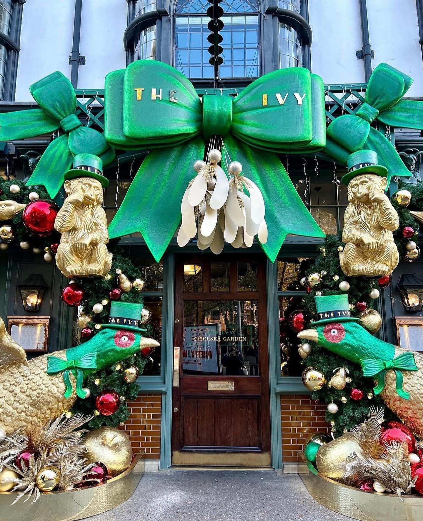 All Things England - Christmas facade on point at #theivychelseagarden