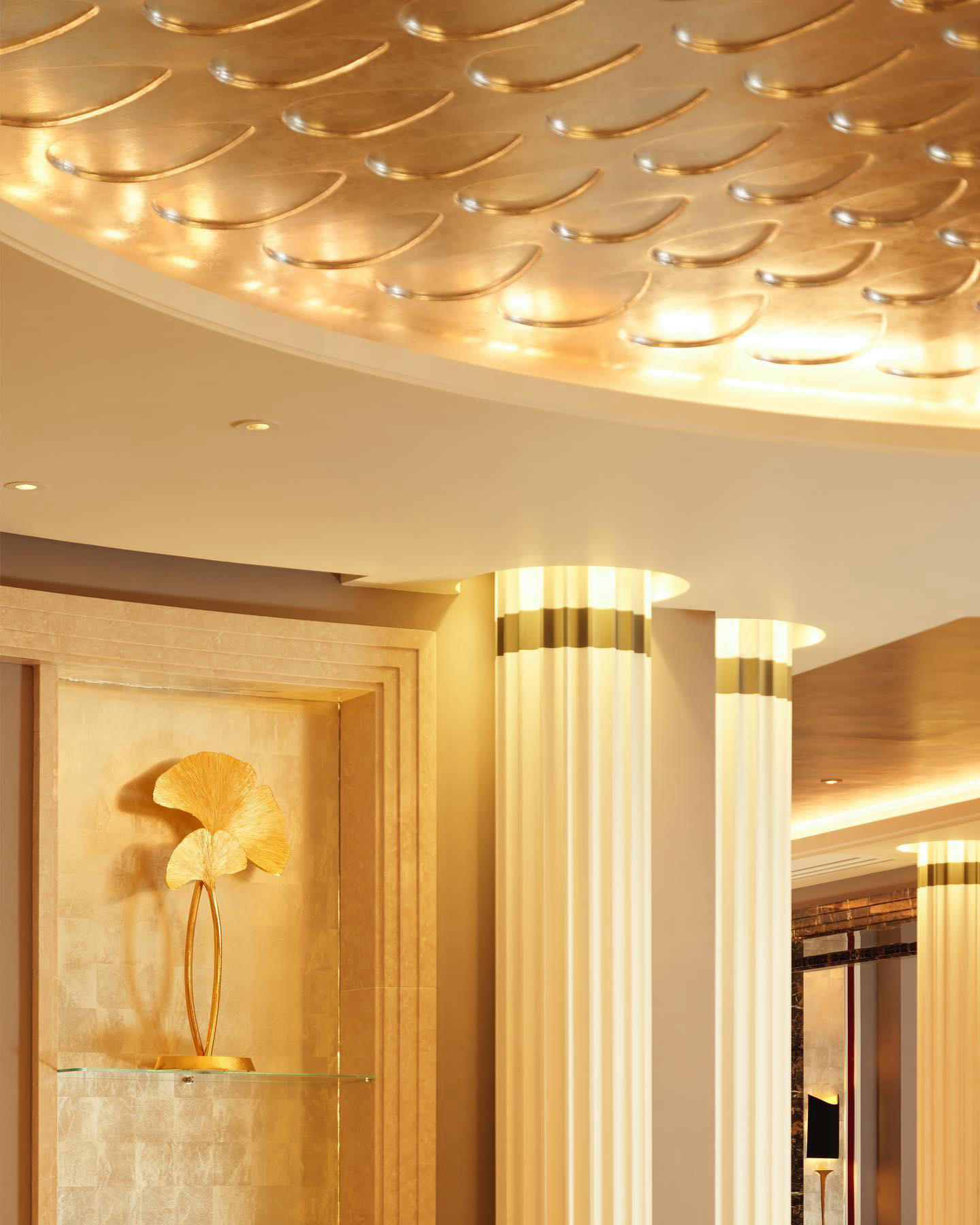 image  1 The Biltmore Mayfair - The elegant details throughout our lobby include this stunning, gold Ginkgo L