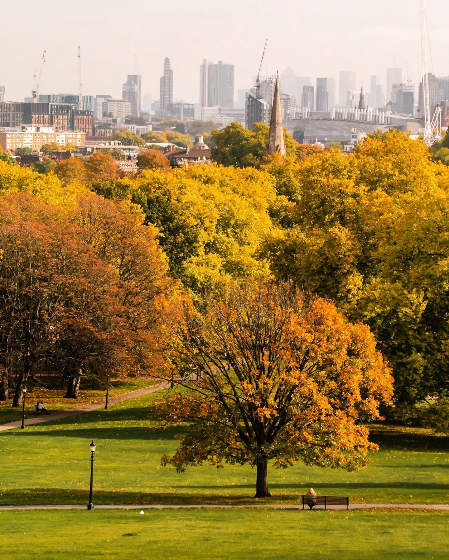 VISIT LONDON - Autumnal city views from the top of Primrose Hill